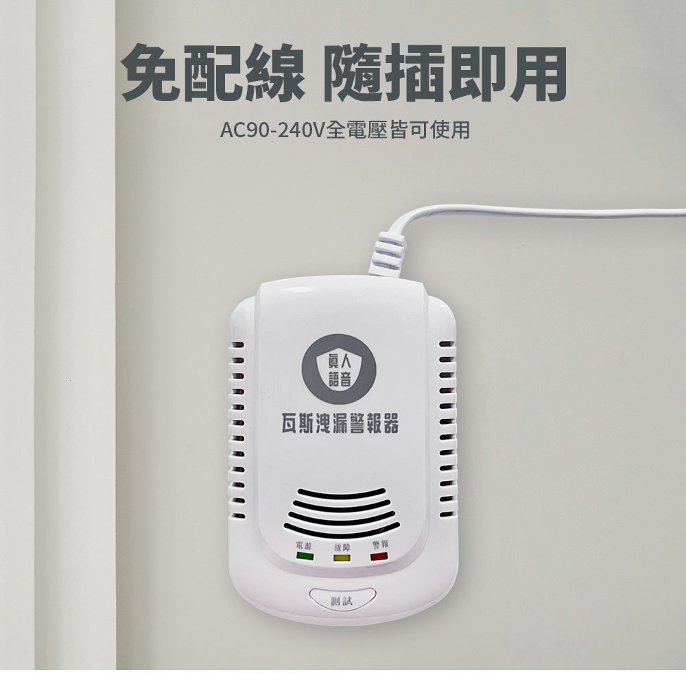 Voice-activated gas alarm