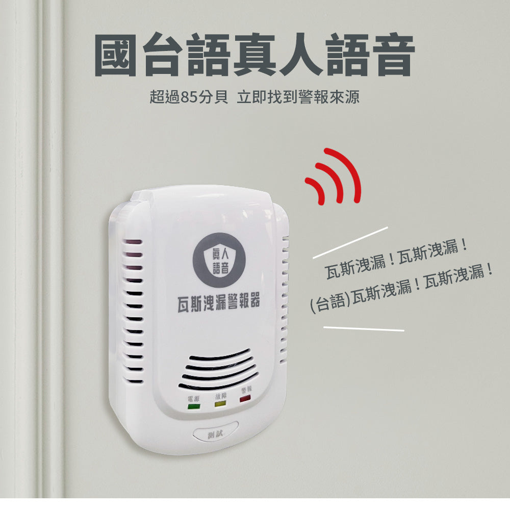 Voice-activated gas alarm