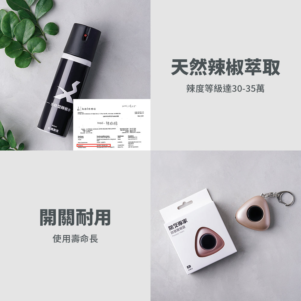 台灣製 水柱型辣椒水+防身警報器