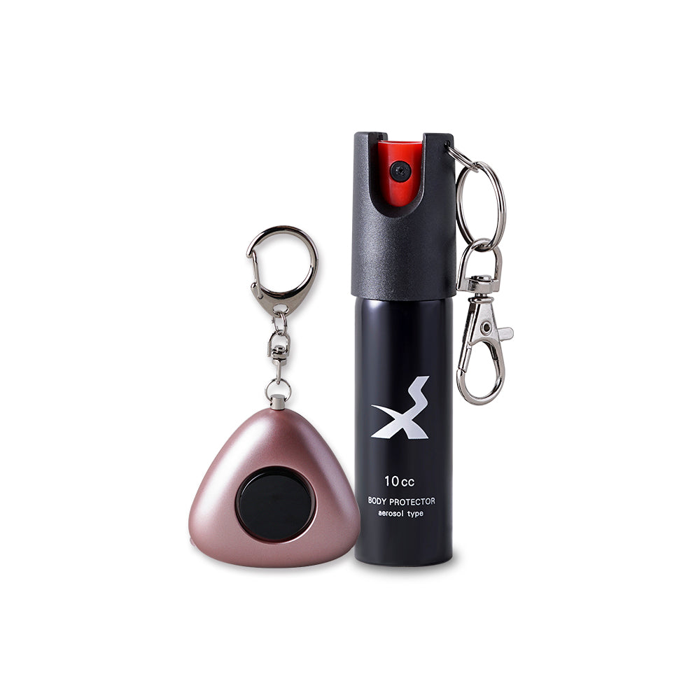 Self-defense spray and alarm