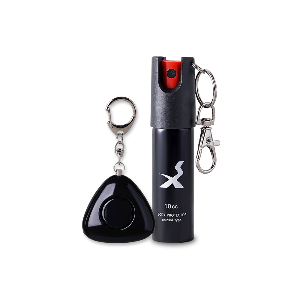 Self-defense spray and alarm