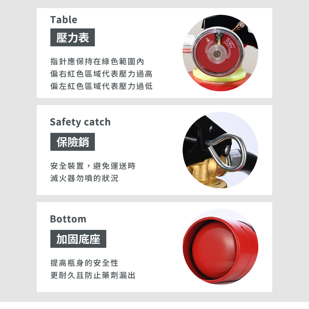 台灣製 3L中性強化液滅火器(不鏽鋼)