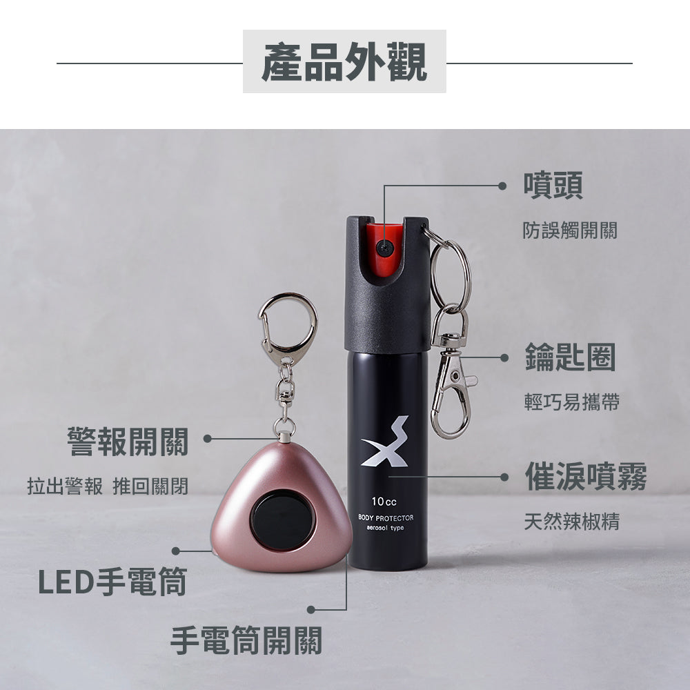 防狼噴霧+防身警報器 超值組合