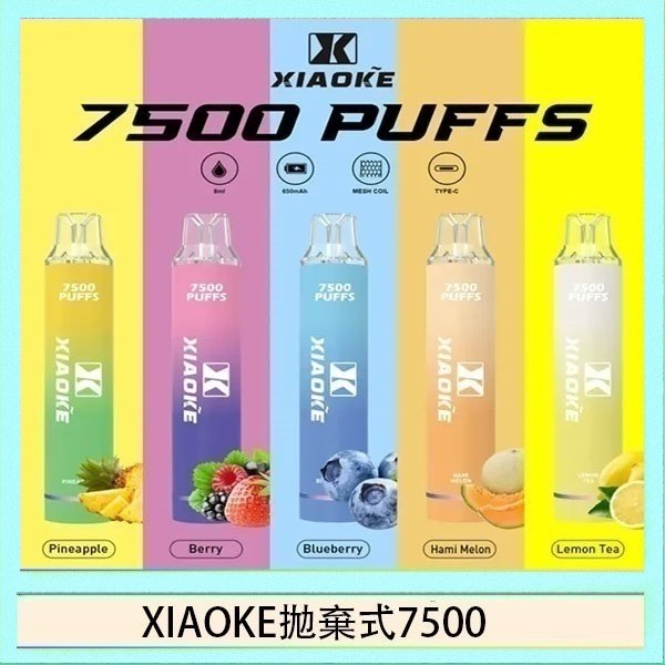 XIAOKE拋棄式7500 梟客XIAOKE一次性電子菸拋棄式7500口